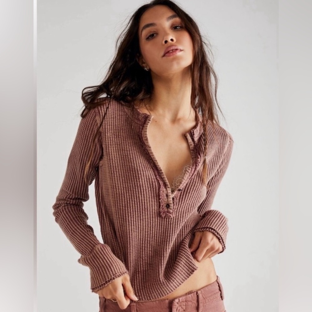 Free people One Colt Henley Thermal Long sleeve tee